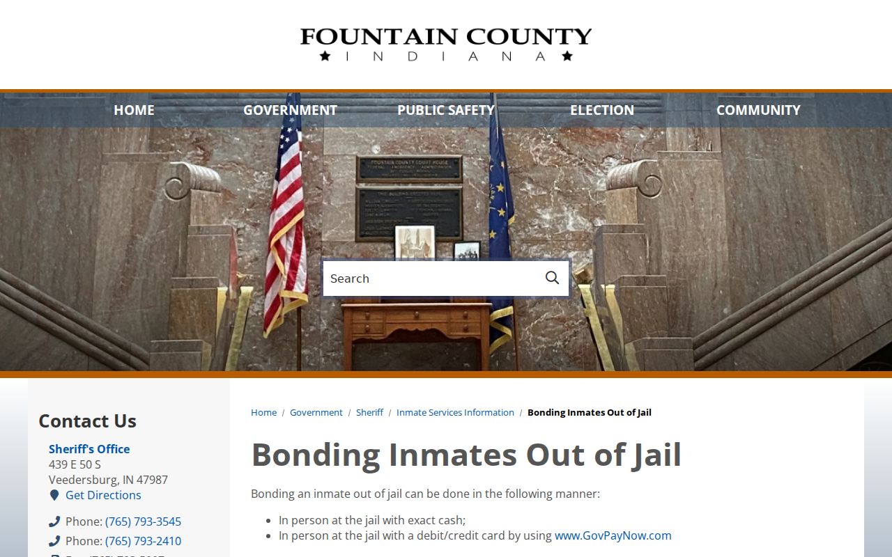 Fountain County bench warrant bond and Release 2 instructions